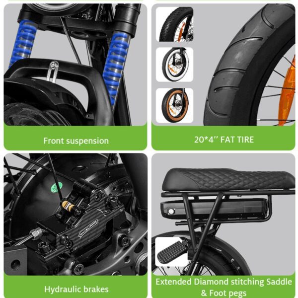 Fatbike 2 places - EB2 ELECTRORIDE 750W (bridé à 250W) 13 1000035041